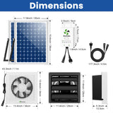 ecoCalm Solar Fan 10" with Smart Thermostat and Battery for Greenhouse