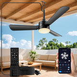 PBLALA Ceiling Fans with Lights,36.5" Plug in Ceiling Fan Light,Gazebo Fan Light,LED Fan Light Hanging with Hook,Hook Type Fan,45W,3000-6500k,Remote Control,Portable Fan for Patios,Pergola