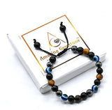 Amazing Gemstone Evil Eye Bracelets for Men Women - Ultimate Protection - Black Obsidian, Tigers Eye and Hematite - Healing Bracelets Gifts for Mom Mothers Day Pulseras Para Hombres Mujer