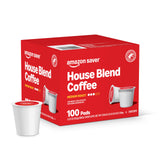Amazon Saver House Blend Medium Roast Coffee Pods 100 CT (Previously Happy Belly)