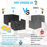 24 Pack Black Printing Privacy Floders for Student Desks - Durable Plastic Erasable - Testing Dividers for Classroom - Easy Clean Privacy Shields for Student - Includes Extra Labels