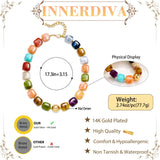 INNERDIVA Chunky Beaded Necklace for Women Colorful Bead Choker Jewelry