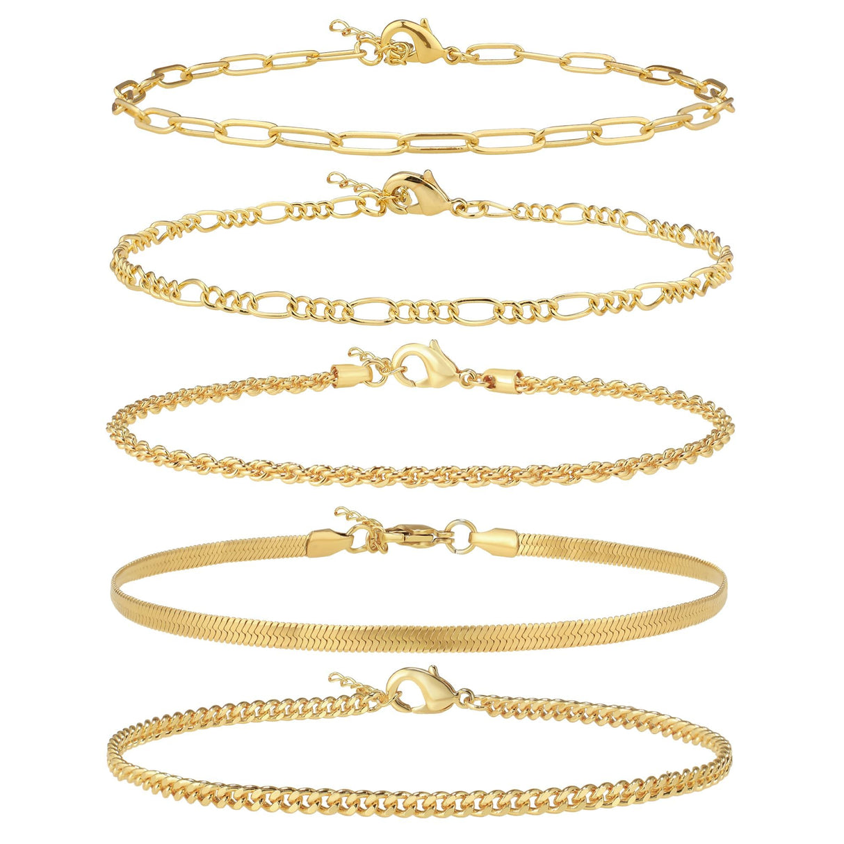AOZEL Extra Large Plus Size Gold Ankle Bracelets for Women Gold Plated Anklets for Big Large Ankles Non Tarnish 12 inch Cuban Link Anklet Bracelet