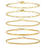 AOZEL Extra Large Plus Size Gold Ankle Bracelets for Women Gold Plated Anklets for Big Large Ankles Non Tarnish 12 inch Cuban Link Anklet Bracelet