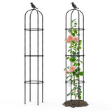 Trellume Garden Obelisk Trellis for Climbing Plants Outdoor - 69"(H), Rustproof Trellis with Adjustable Rings, Metal Plant Support for Potted Vines, Garden Trellis Use for Outdoor or Indoor(2 Pack)