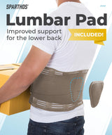 Sparthos Back Support Belt - Immediate Relief from Lower Back Pain, Sciatica, Herniated Disc - Breathable Brace With Lumbar Pad - For Men & Women - Fits 31–38″ Waist (Beige-Small, Check Sizing)