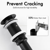 KES Bathroom Sink Drain Without Overflow Vessel Sink Lavatory Vanity Pop Up Drain Stopper Matte Black for 1.6"-1.9" Sink Hole, All Metal Rustproof Brass and 304 Stainless Steel, S2008D-BK