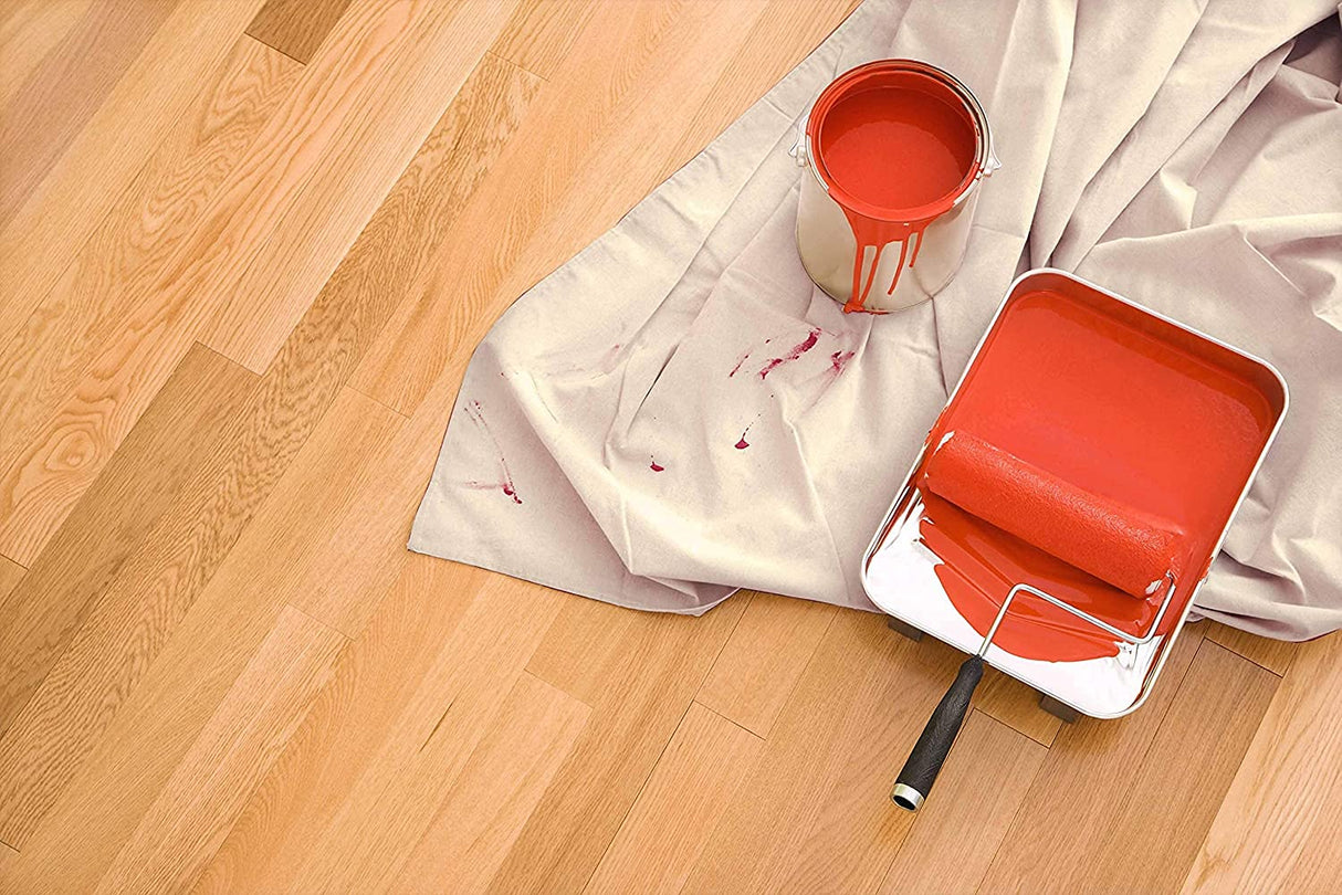 ZUPERIA Canvas Drop Cloth for Painting (Size 4' x12' Feet Pack of 4) Painters Drop Cloth for Painting, Furniture & Floor Protection All Purpose Thick Canvas tarp with Double Stitched Edges