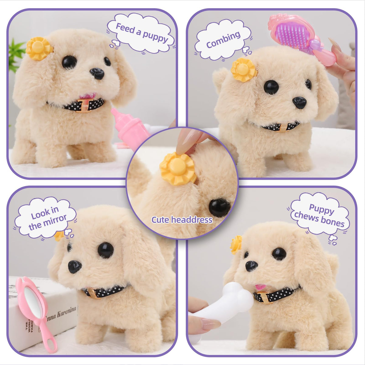 16 Pcs Robot Dog Toys for Girls, Toys for 3 4 5 6 7 8 Year Old Girls Kids