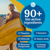 Xtendlife Total Balance Men's Premium Extra Strength Daily Multivitamin & Mineral - 90+ Nutrients for Complete Immune, Heart, Digestive, and Cellular Health - 30 Day Supply