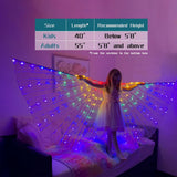ZFBIRD LED Butterfly Wings Light Up Fairy Wings Luminous Butterfly Costumes for Halloween, Christmas and Belly Dance