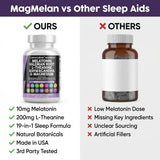 Clean Nutraceuticals Melatonin 10mg Valerian Root L Theanine 200mg Ashwagandha - Sleep Support for Women & Men with Magnesium Complex, Lemon Balm, Chamomile, & Passion Flower - 60 Caps