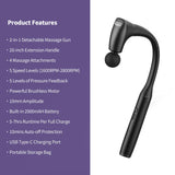 CAREKING 2-in-1 Detachable Muscle Massage Gun Deep Tissue with 20'' Extension Handle, Back and Neck Massager for Pain Relief, Handheld Massager for Shoulder Lower Back Leg Waist, FSA HSA Eligible