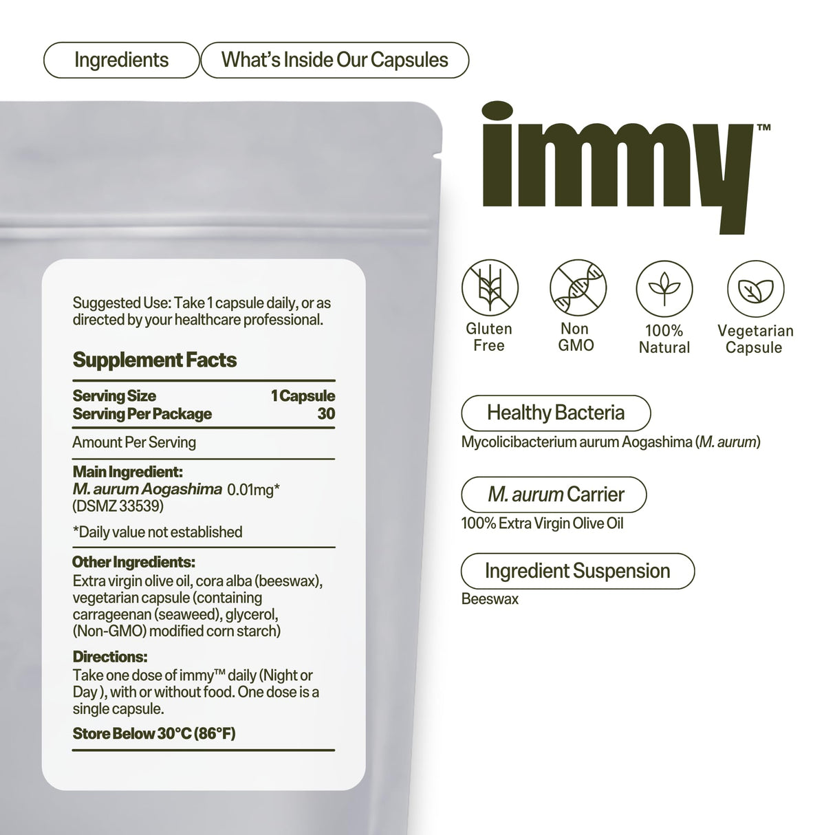 IMMY Immune Supplement for Mood Support and Gut Health, 30 ct. - Supports Joint Relief, Focus & Mood Support, Natural Calming Aid