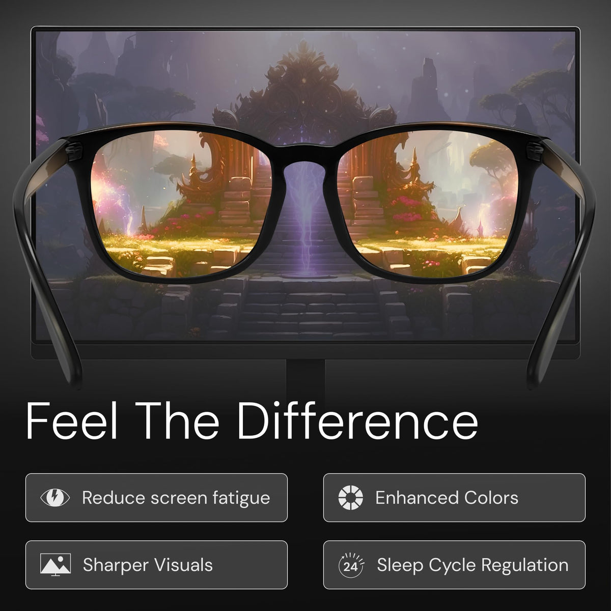 livho High Tech Blue Light Blocking Gaming Glasses - Red Lenses