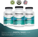 Tremanol Natural Aid for Essential Tremor - Provides Tremor Relief for Shaky Hands, Arm, Leg And Voice (Pack of 3 Of 60 Capsules Each)