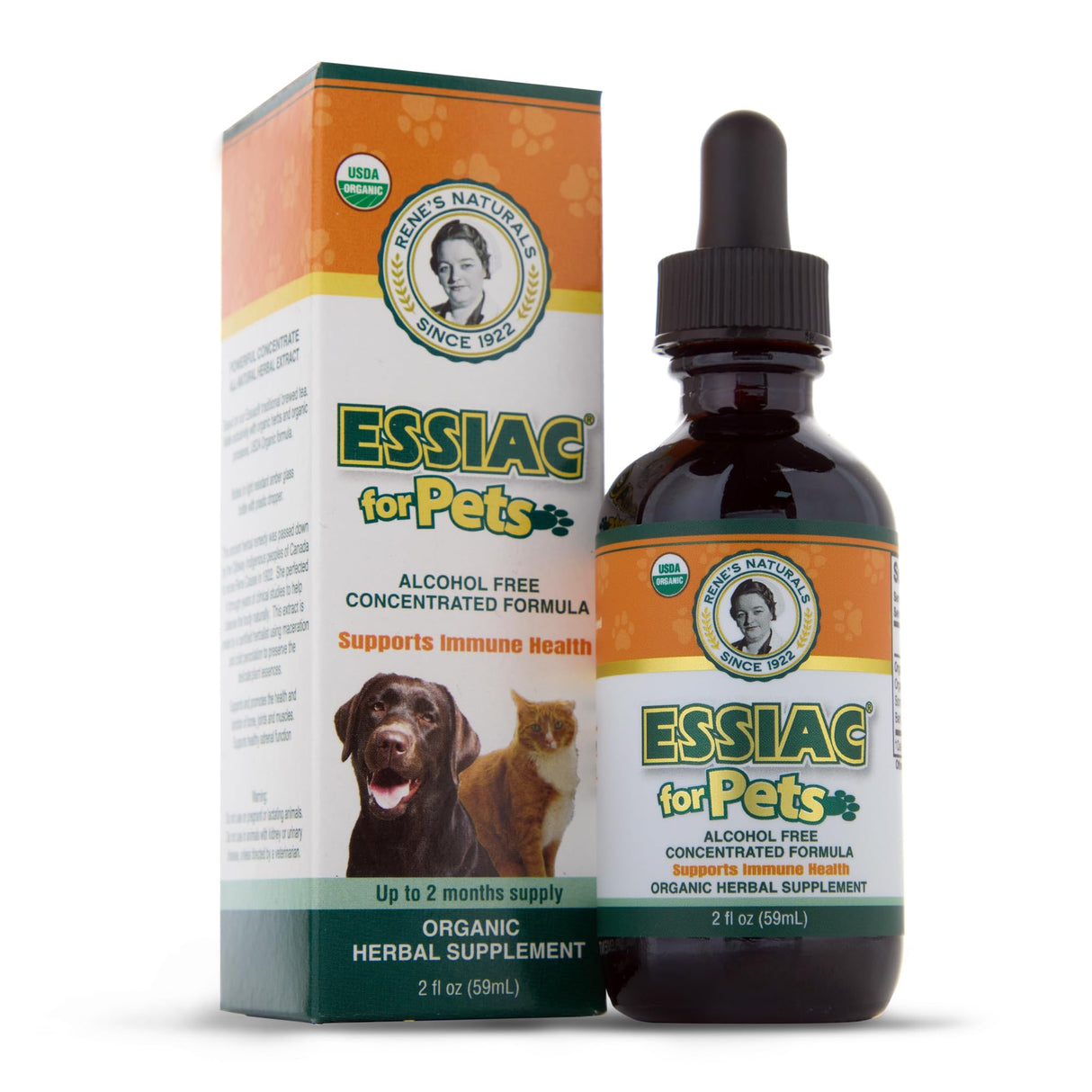 Essiac for Pets | USDA Organic | Daily Drops for Immune Support and Longevity | Pre-Measured Dropper | Alcohol Free Concentrated Formula | 2oz (59ml)
