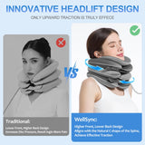 WellSync Inflatable & Adjustable Neck Traction Device with Neck Brace,Portable Cervical Traction Device for Instant Neck Pain Relief,Perfect for Home,Office,and Travel(Gray)
