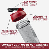 HELIMIX 2.0 Vortex Blender Shaker Bottle Holds upto 28oz | No Blending Ball or Whisk | USA Made | Portable Pre Workout Whey Protein Drink Shaker Cup | Mixes Cocktails Smoothies Shakes | Top Rack Safe