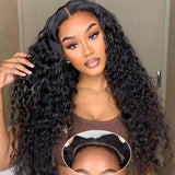 ACIWP Glueless Wigs Human Hair Pre Plucked Pre Cut Wear and Go Deep Wave Lace Front Wigs Human Hair for Beginners Upgraded No Glue 5x5 Hd Lace Closure Wigs for Black Women 20 Inch