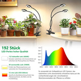 Eurbolan Plant Lights for Indoor Growing,2 in 1 Halo Grow Light with Clip,192 LED Full Spectrum Clip On Plant Grow Lights with 360°gooseneck,3 Spectrum Modes, 6/12/16Hrs Auto Time&5 Brightness 2 Pack