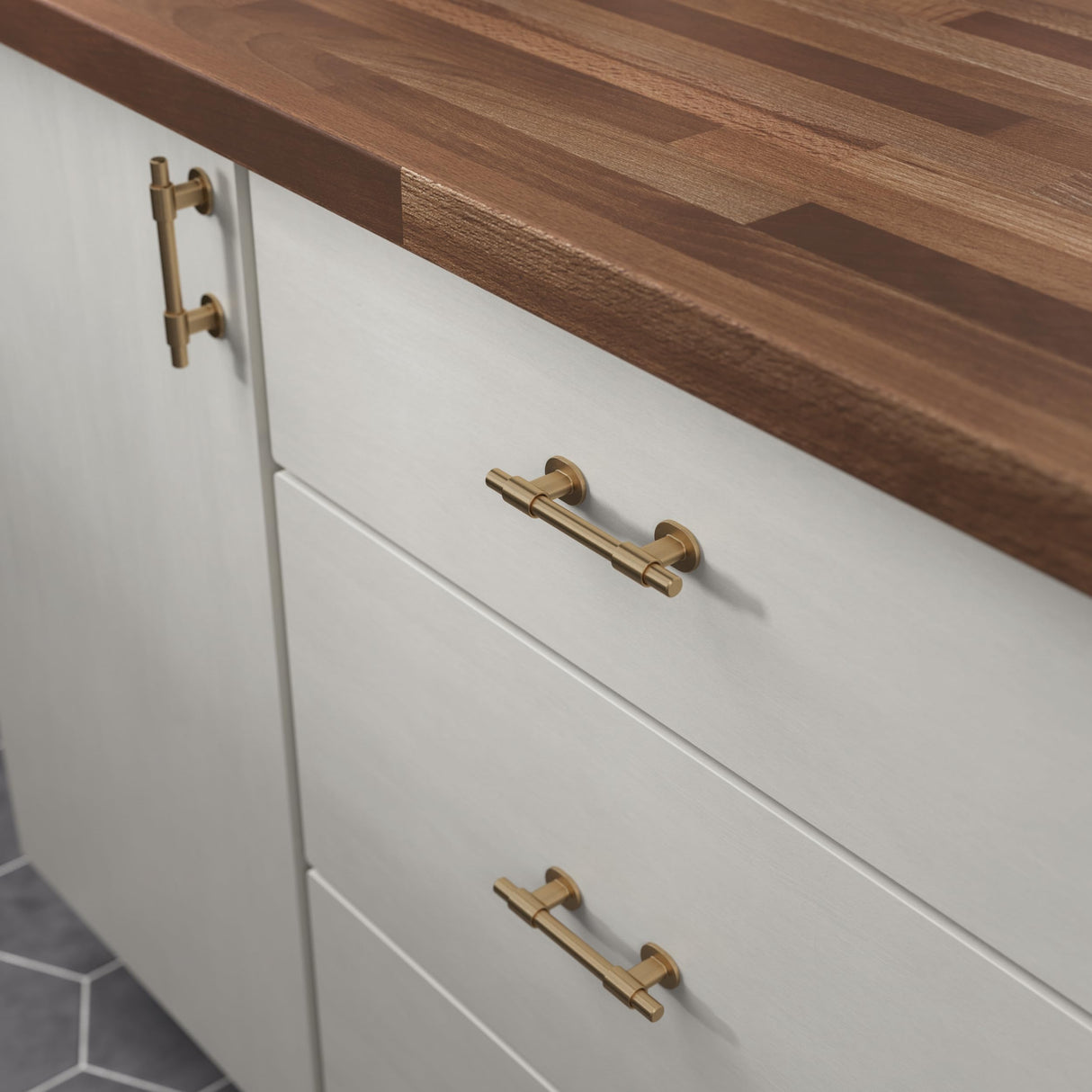 Franklin Brass 5 Pack Champagne Bronze Gold Cabinet Handles Adjustable Drawer Pulls for Kitchen Cabinet Knobs Dressers and Cupboards Fits 1-3/8 to 4 Inch (35–102mm) Hole Center | Adjusta-Pull™