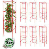 Thealyn Tomato Cages 6 Packs 46 Inch (H) Plant Stand with 164 Ft Twist Ties