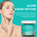 KLUNIZ Sea Moss Gummies, Balmbare Sea Moss and Pearl Powder Glow Gummies, Organic Irish SeaMoss Supplement with Vitamin C, Vitamin E, Aloe Vera, Pearl Powder, 60 Count