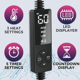 CREATRILL Elbow Heating Pad for Cubital Tunnel and Tennis Elbow Relief, Heated Elbow Brace Arm Heating Pad Sleeve for Ulnar Nerve with Auto Off and Moist Heat Option