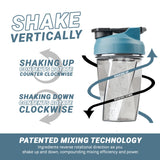 HELIMIX 1.5 Vortex Blender Shaker Bottle Holds Upto 20oz | No Blending Ball or Whisk | USA Made | Portable Pre Workout Whey Protein Drink Shaker Cup | Mixes Cocktails Smoothies Shakes | Top Rack Safe