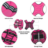 APEXUP Weighted Vest with 5lbs/10lbs/15lbs/20lbs/25lbs/30lbs Weights and Reflective Stripe, Weight Vest Men Women for Workout, Strength Training, Running (Pink, 30lbs)