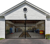 LIAMST Garage Door Screen for 15x8FT,1 Car Garage Doors- Reinforced Fiberglass Door Screen,Stronger High Energy Magnets ， Magnetic Screen Door