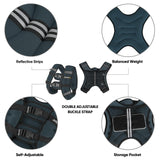 APEXUP Weighted Vest with 5lbs/10lbs/15lbs/20lbs/25lbs/30lbs Weights and Reflective Stripe, Weight Vest Men Women for Workout, Strength Training, Running (Steel Blue, 15lbs)