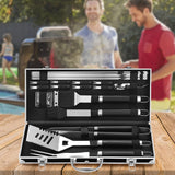 Grilljoy BBQ Accessories Grill Tools Set - 22PCS Stainless Steel Barbecue Grill Accessories for Outdoor Grill with Black Aluminum Case - Christmas Grilling Gifts for Men & Dad -Grill Tools Kit