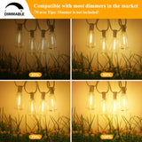 Brightever 50FT Outdoor String Lights Weatherproof, Patio Lights with 25+2 ST38 Edison Shatterproof Bulbs, Commercial Grade Warm White LED String Lights Decorative for Christmas, Wedding, Party, White