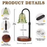 Small Candle Warmer Lamp with Timer, Adjustable Green Lamp Warmer for Jar Candles, Unique Women Gifts for Birthday, Dimmable Candle Heater, Christmas Gifts, Cute Wax Warming Light with Wood Base