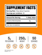 BulkSupplements.com Creatine Monohydrate Powder - Creatine Supplement, Micronized Creatine, Creatine Powder - Unflavored & Gluten Free, 5g (5000mg) per Servings, 250g (8.8 oz) (Pack of 1)