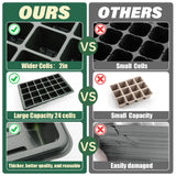 24XL Cell Seed Starter Tray with Dome, 5-Pack 2" Plug Seedling Trays (Total 120 Cells), Plant Germination Tray with Humidity Vented Lid and Base, Mini Propagator Plant Greenhouse for Seed Growing