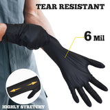 TitanFlex Disposable Nitrile Exam Gloves - 6-mil, Black, Large 100-ct Box, Heavy Duty, Latex Free, Food Safe for Cooking & Food Prep