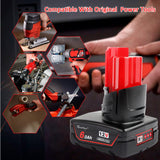 waitley 2 Pack 12V 6A Replacement Battery Compatible with Milwaukee 12V Power Tools (Not Made in Milwaukee)