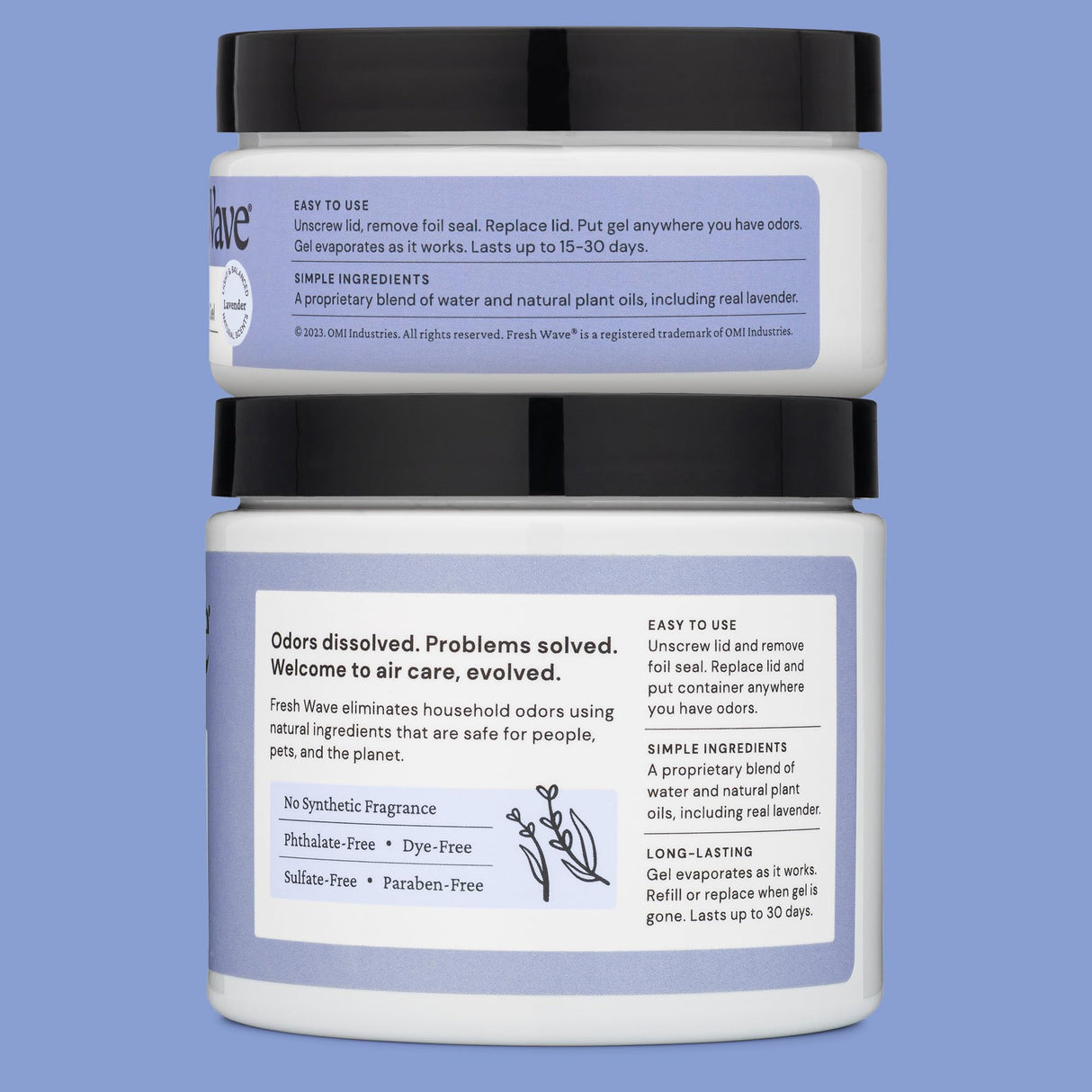 Fresh Wave Lavender Odor Removing Gel, 15 oz. & 7 oz.| Safer Odor Absorbers for Home | Natural Plant-Based Odor Eliminator | Every 7 oz. lasts 30-60 Days | For Cooking, Smoke, Trash & Pets