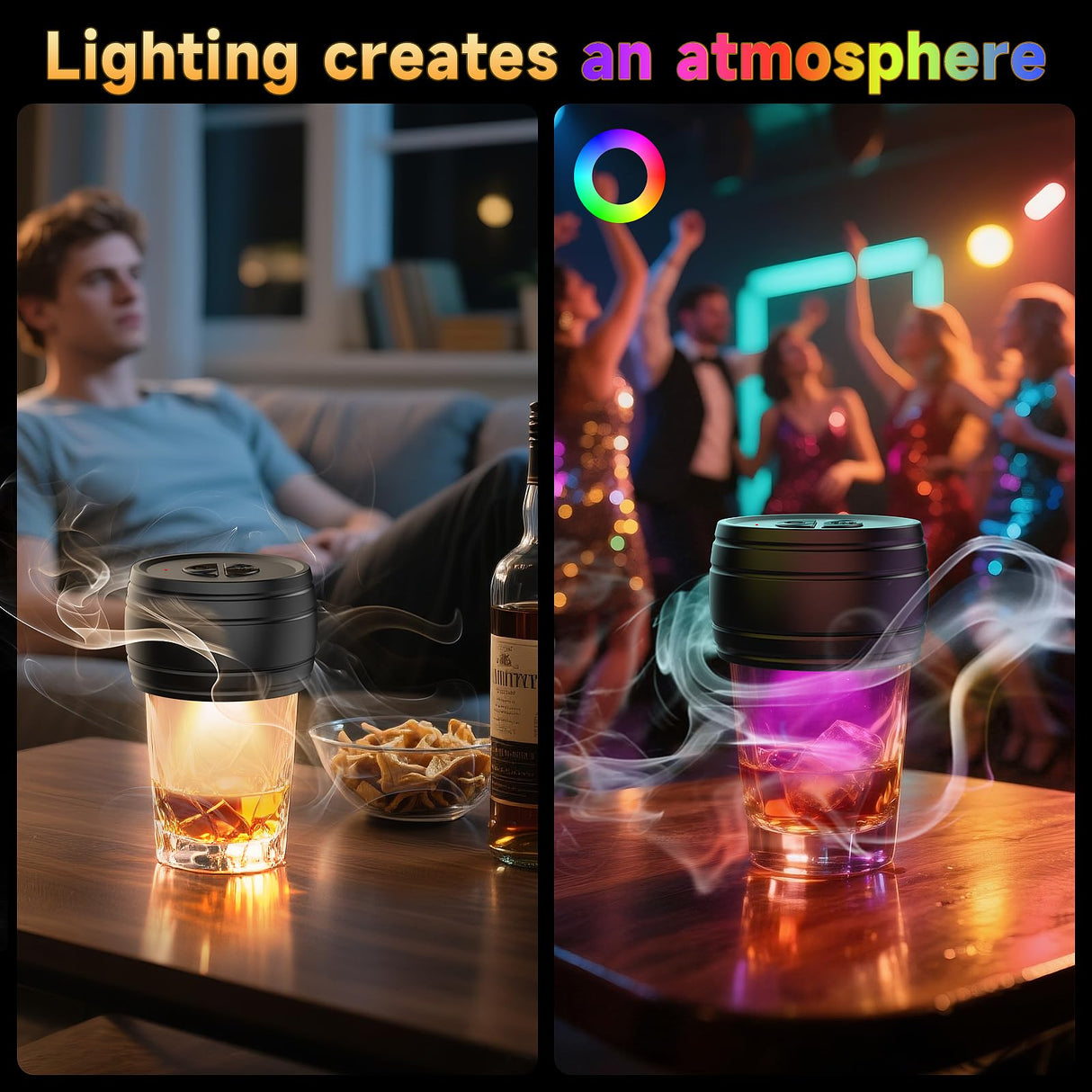 Electric Whiskey Smoker Kit Built-in Lighter, Rechargeable Old Fashioned Cocktail Bourbon Drink Smoker kit with 6 Wood Chips Birthday Gifts for Men Dad Husband Boyfriend Mens