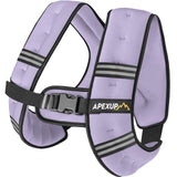 APEXUP Weighted Vest with 5lbs/10lbs/15lbs/20lbs/25lbs/30lbs Weights and Reflective Stripe, Weight Vest Men Women for Workout, Strength Training, Running (Pastel Purple, 5lbs)