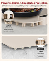 Warming Mat for Food, Upgraded Fast-Heating Electric Warming Tray with 7 Temp Levels & 8 Timers, Buffet Raised Feet & Rollable Silicone Heat Pad, Portable Food Warmer for Home, Party & Travel (Beige)