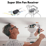 LPHUMEX Ceiling Fan Light Remote Control Kit with Ultra-Small Receiver – Ceiling Fan Speed, Timer & Light Control, Universal Compatibility for AC Motor Hunter/Honeywell/Hampton Bay/Other Ceiling Fans