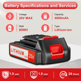 ANTOOLOCKER 20v Battery for Black+ Decker: 4.0 ah Replacement 20 Volt Max Batteries Compatible with LBXR20 LBXR2020 LBX20 LBXR2520 LB2XR20 - Extended Runtime for Cordless Power Tools Drill 2 Pack