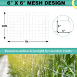 DOLEMODUO 7X 60 Ft Nylon Trellis Netting, 6×6 Heavy Duty Trellis Mesh Garden Netting for Climbing Plants, Use for Tomatoes, Cucumbers, Peas, Grape Racks
