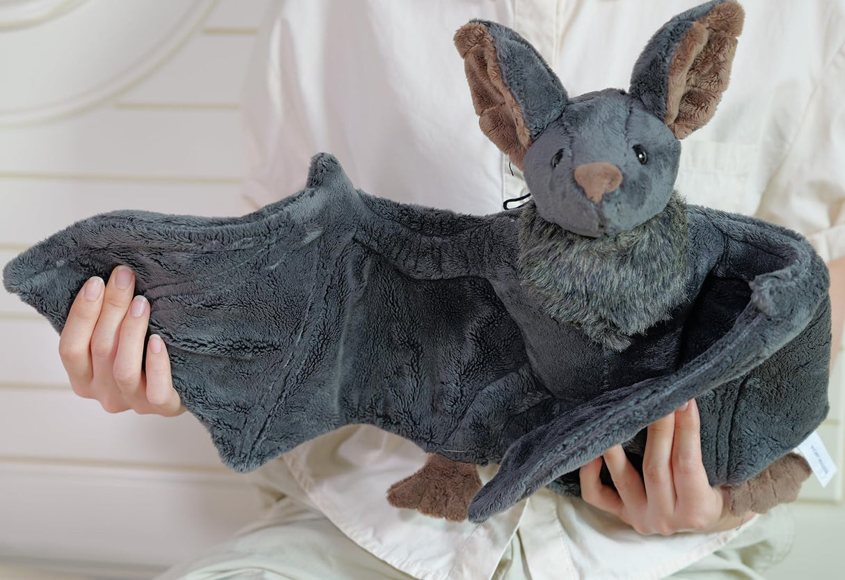 Enivtfz Large Bat Plush Toys, Creepy Goth Lifelike Bats Plushie Dolls, Soft Hugging Toys for Halloween, Easter, Christmas, Valentines, Birthday Gifts