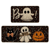 Artoid Mode Black Cats Boo Halloween Kitchen Mats Set of 2-17x29+17x47
