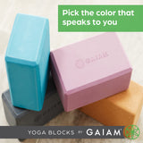 Gaiam Yoga Block - Supportive Latex-Free Eva Foam - Soft Non-Slip Surface with Beveled Edges for Yoga, Pilates, Meditation
